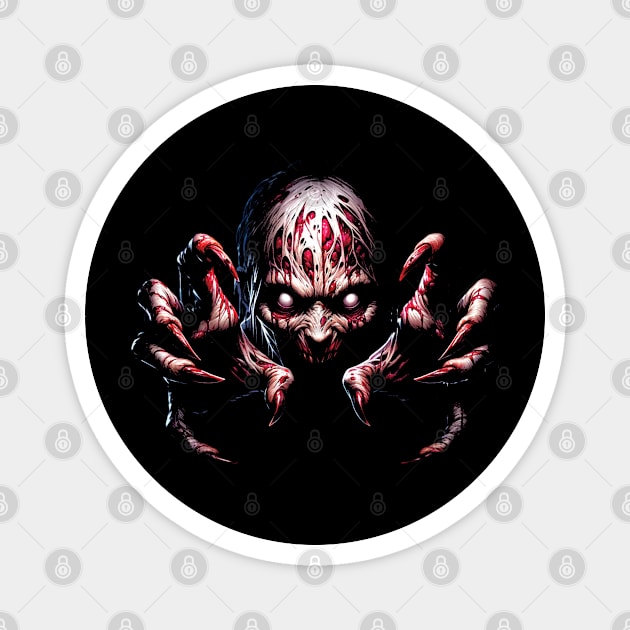 Horror Halloween Scary Coming at You Monster Demon Magnet by Joaddo